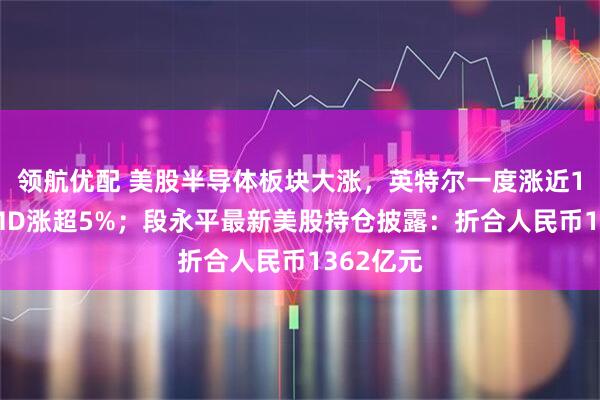 领航优配 美股半导体板块大涨，英特尔一度涨近10%，AMD涨超5%；段永平最新美股持仓披露：折合人民币1362亿元