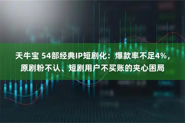 天牛宝 54部经典IP短剧化：爆款率不足4%，原剧粉不认、短剧用户不买账的夹心困局